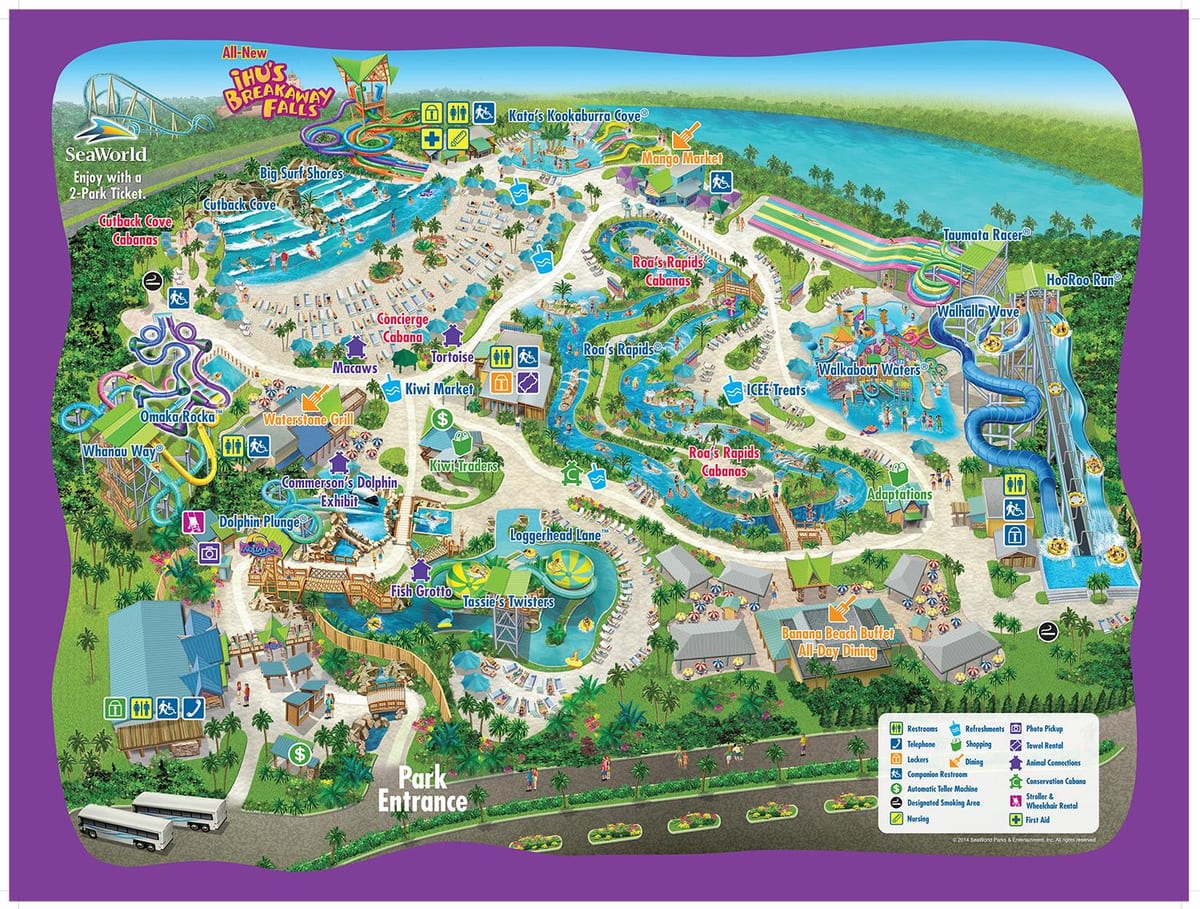 mapa ng Aquatica Orlando