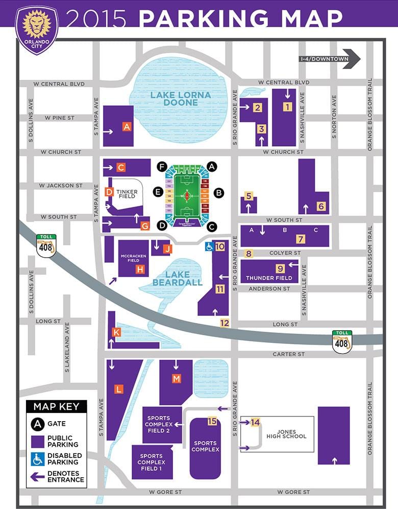 Citrus Bowl parking lot mapa