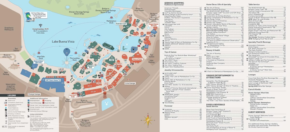 mapa ng Disney springs