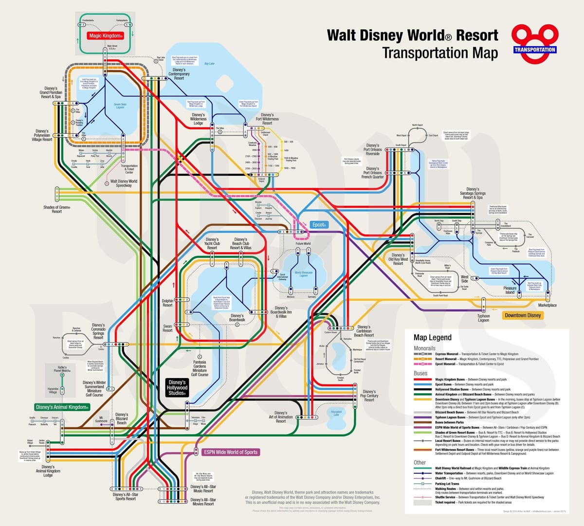 mapa ng Disney World monorail
