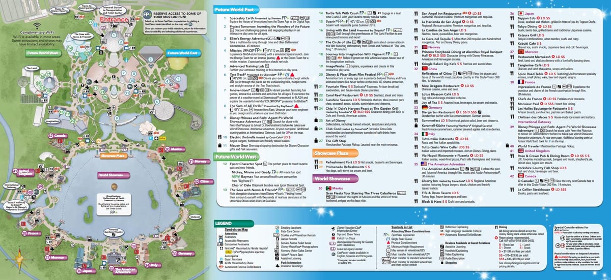 mapa ng EPCOT Disney World