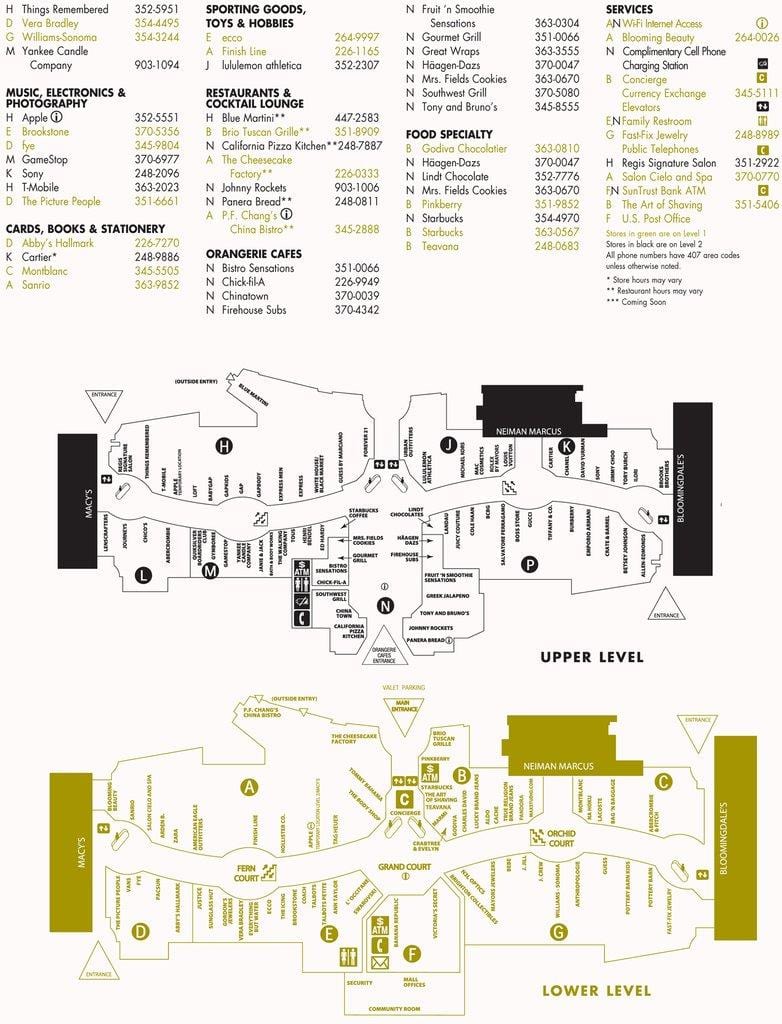 mapa ng mall ng Millenia