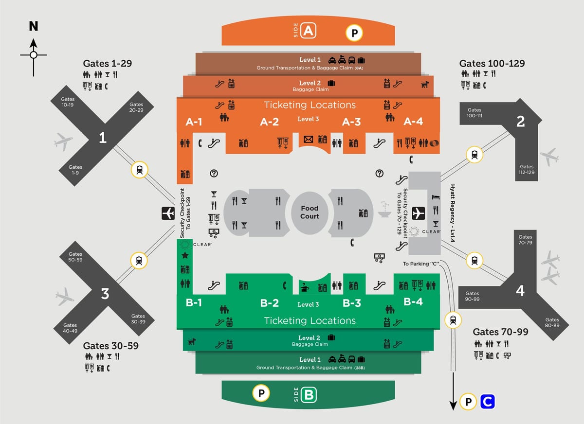 mapa ng Orlando airport