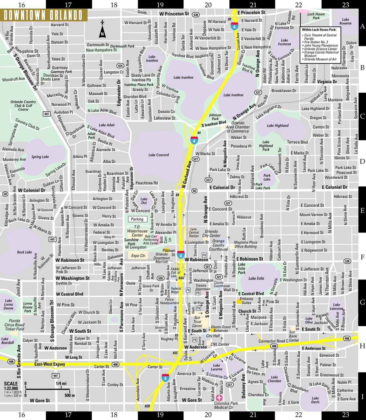 mapa ng kalye ng Orlando