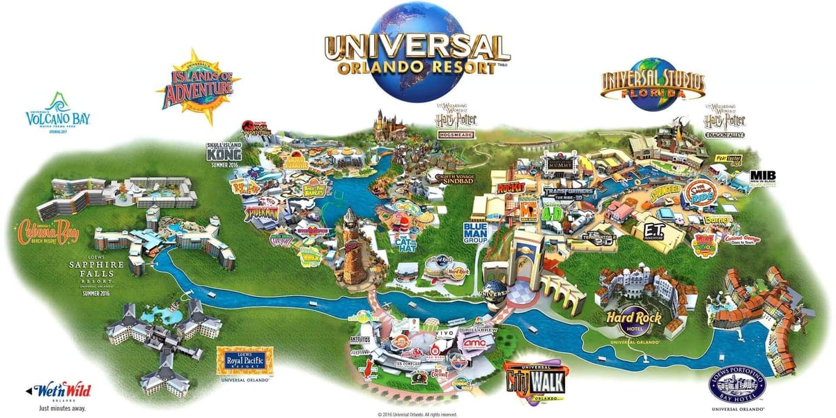 mapa ng Universal Orlando